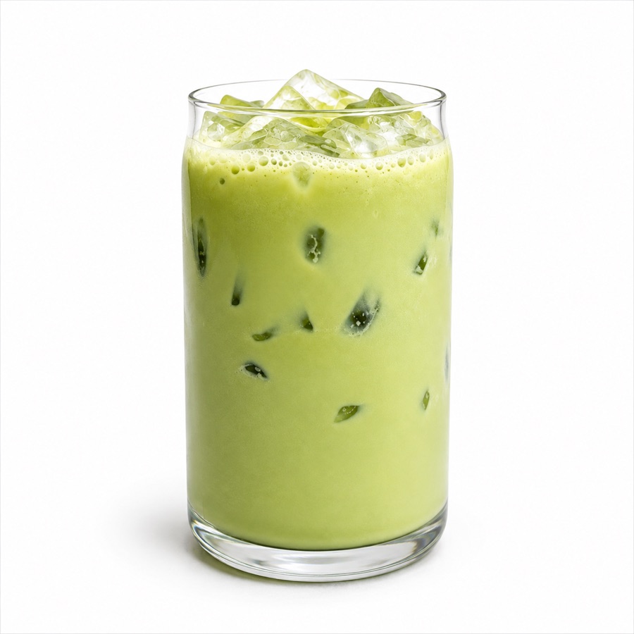 An iced Justspresso matcha latte